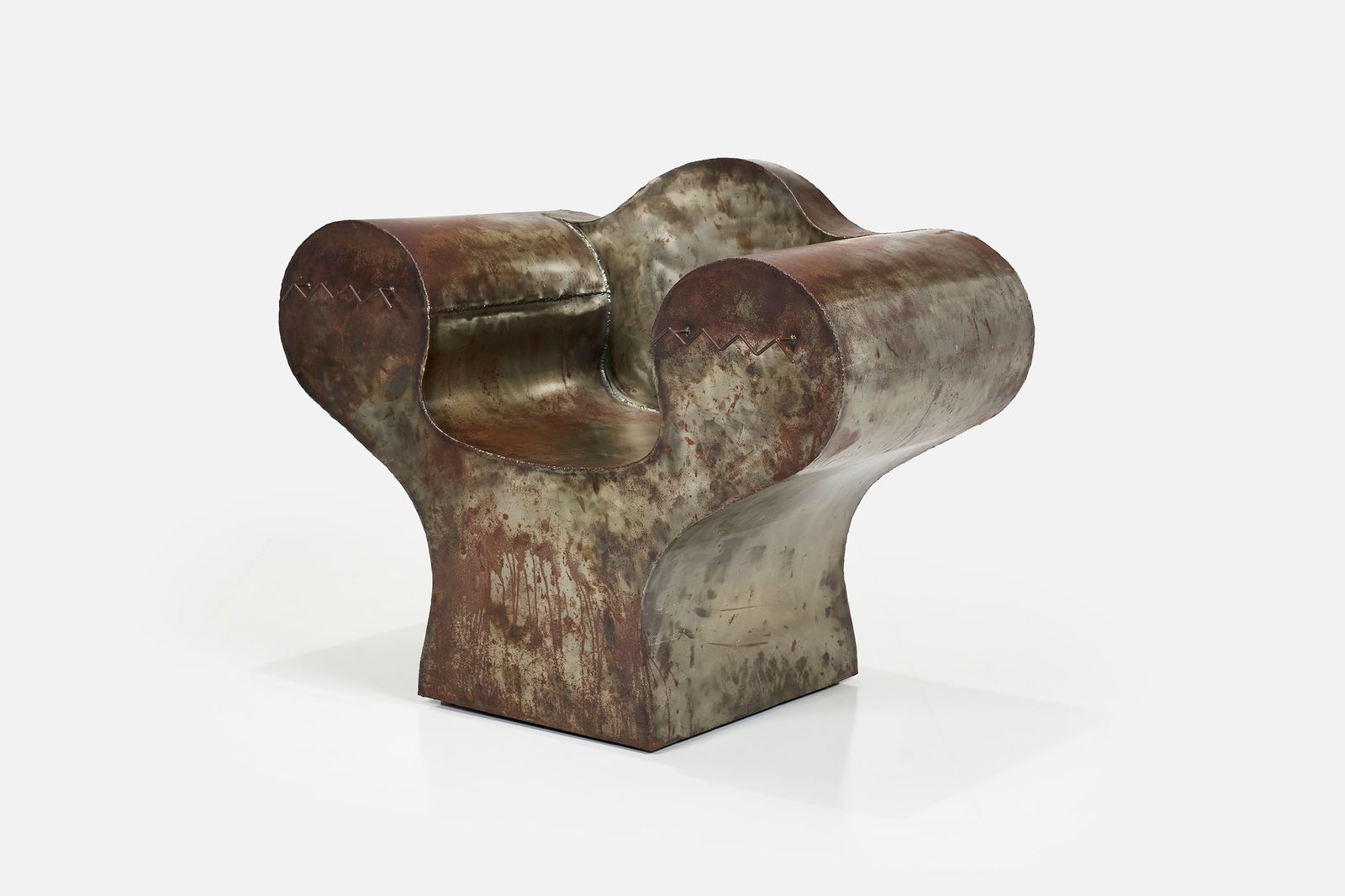 Ron Arad Style, Lounge Chair: RON ARAD STYLELounge chair, late 20th centurySteel. 33" H x 43" W x 22" DSeat height: 16.5"