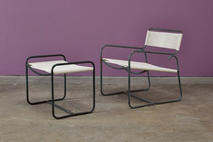 Walter Lamb, Lounge Chair + Ottoman (2)