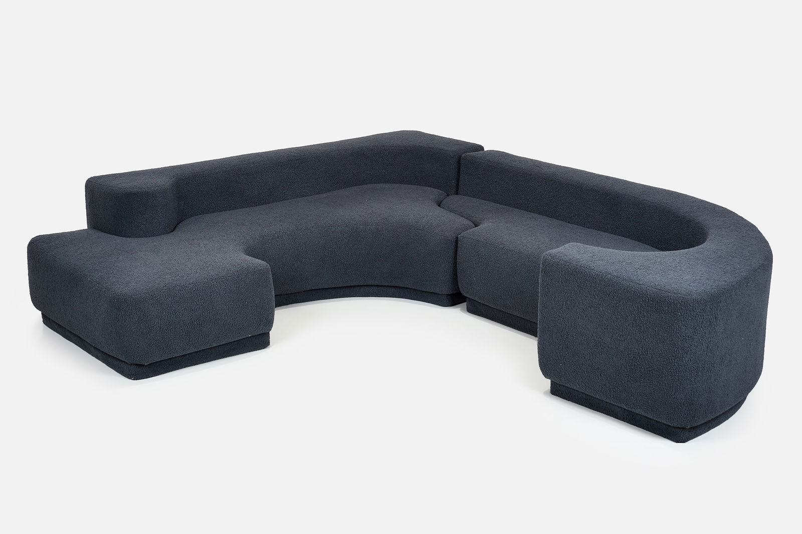 Pamio + Massari + Toso, 'Lara' Sectional Sofa (2): ROBERTO PAMIO + NOTI MASSARI + RENATO TOSOTwo-part 'Lara' sectional sofa, ca. 1970Upholstery, foam. Manufactured by Stilwood, Italy. 21.75" H x 124ʺ W × 102ʺ D