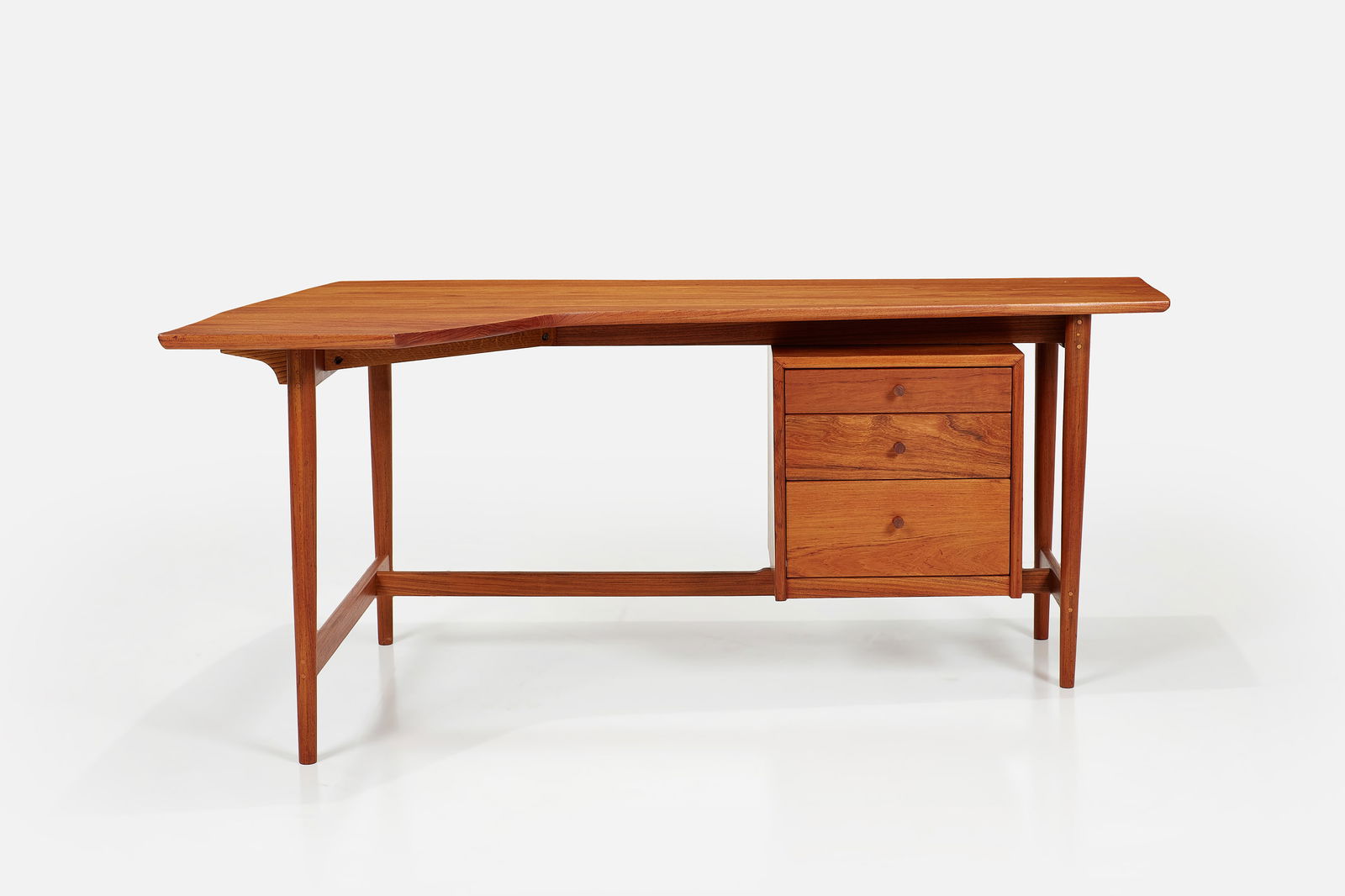 Richard Artschwager, Studio Craft Desk: RICHARD ARTSCHWAGERStudio desk, ca. 1957American walnut, oak. Studio-made, USA. 29" H x 68" W x 40" D