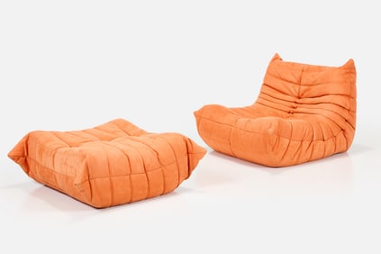 Michel Ducaroy, 'Togo' Chair + Ottoman (2)