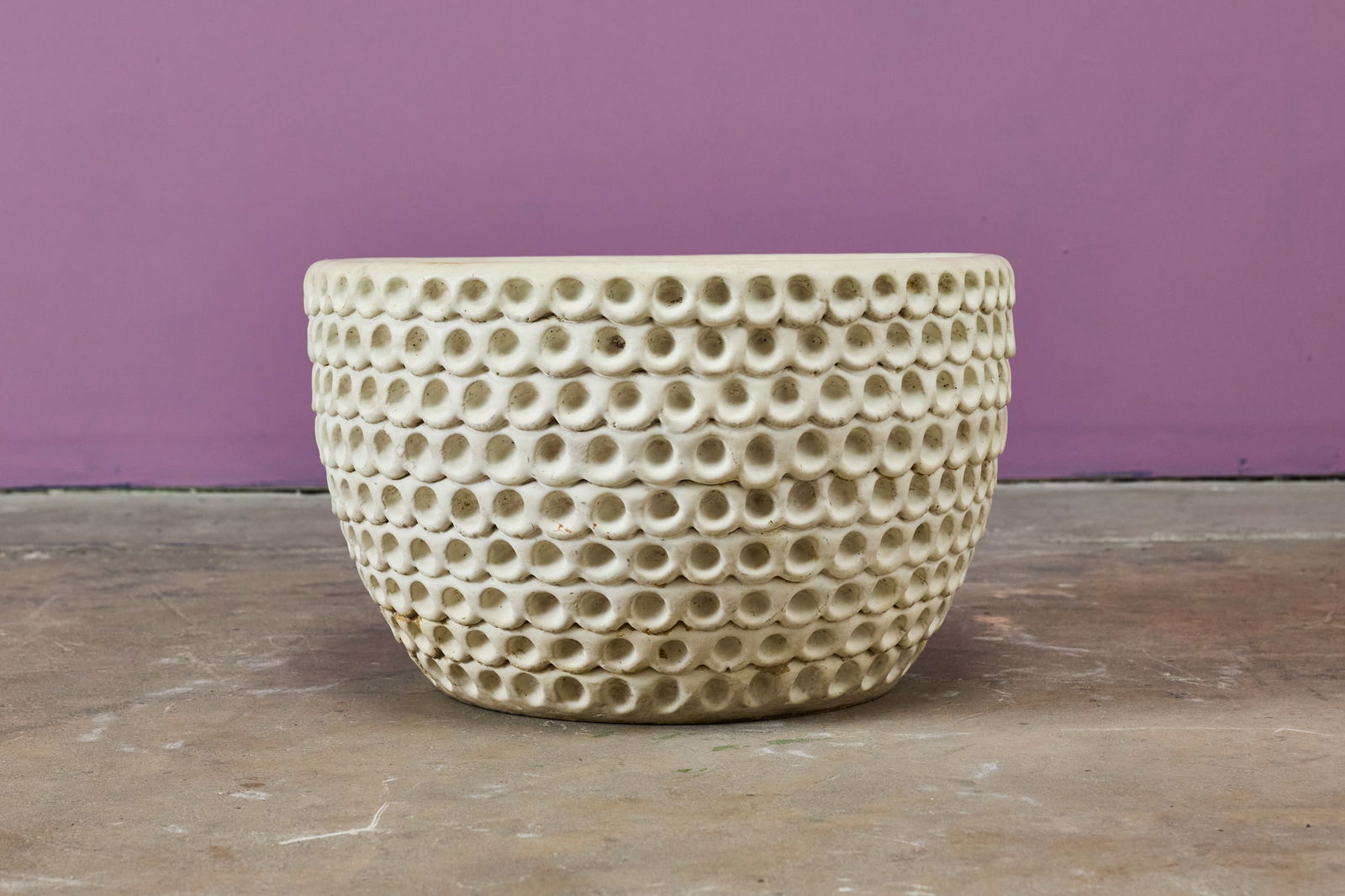 Stan Bitters, 'Thumb' Planter: STAN BITTERSWide 'Thumb' planterGlazed earthenware. Studio-made for Heath Ceramics, USA.Signed to the interior "Bitters". 12" H x 20" Diameter Provenance