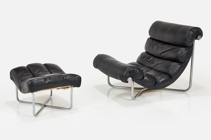 George van Rijck, 'Glasgow' Lounge Chair + Ottoman (2)