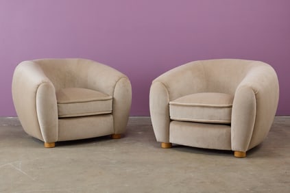 Jean Royere Style, 'Polar' Lounge Chairs (2)