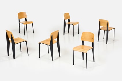 Jean Prouve, 'Standard' Chairs (6)