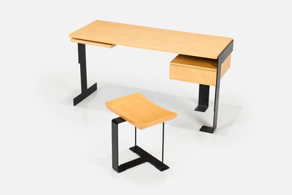 Pierre Chareau Style, Desk + Stool (2)