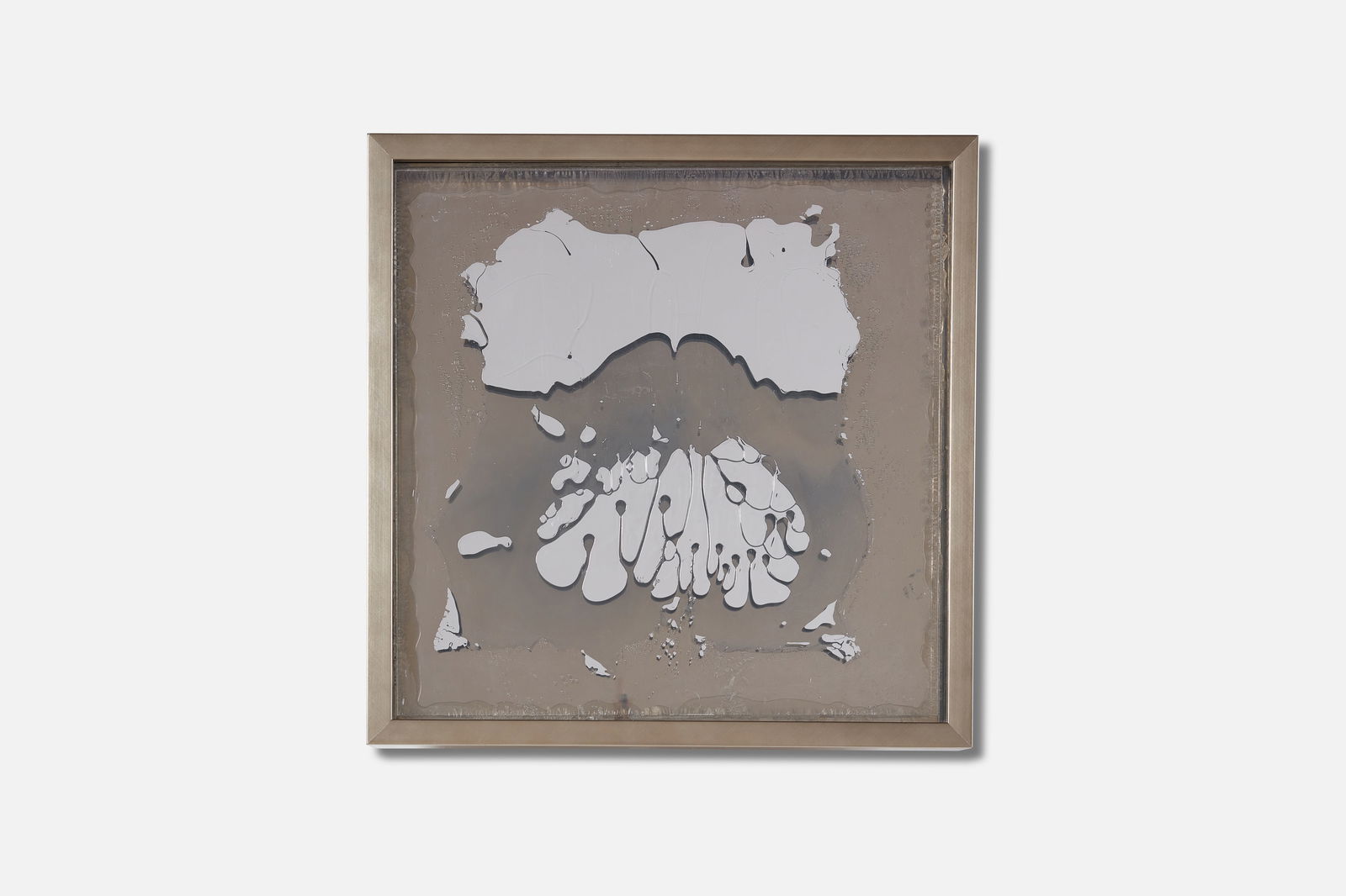 Ronald Mallory, Kinetic Sculpture: RONALD MALLORYKinetic mercury displacement sculpture, 1970sAluminum, acrylic, mercury, wood. 15" H x 15" W x 3.5" D Rotating freely on a central pivot mounted to the wall,