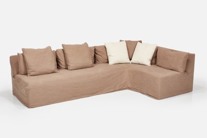 Custom, Slipcovered Sectional (2)