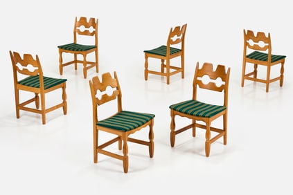 Henning Kjaernulf, 'Razor' Dining Chairs (6)