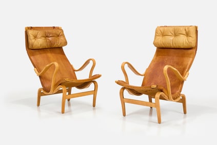 Bruno Mathsson, 'Pernilla 2' Lounge Chairs (2)