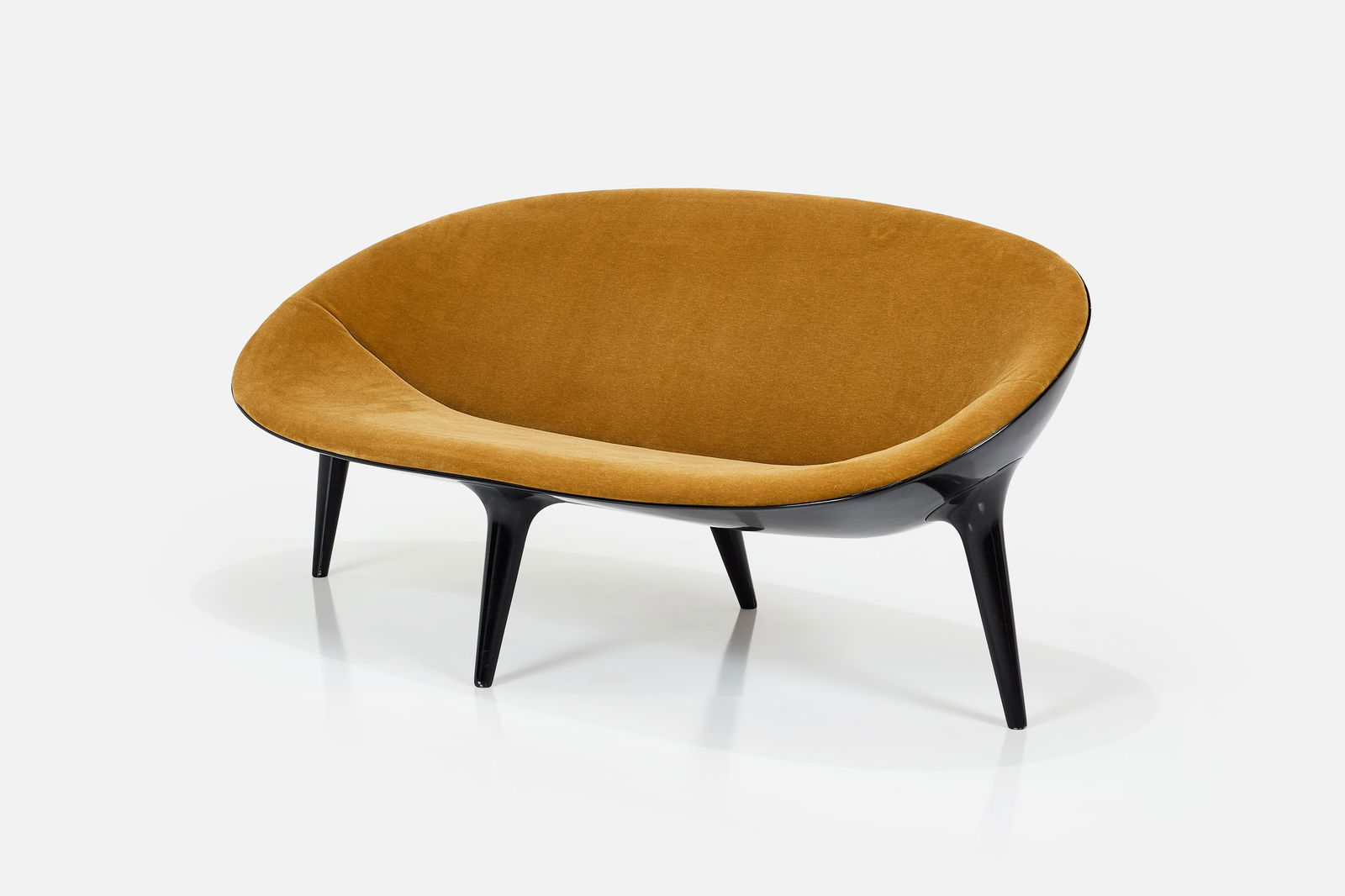 Philippe Starck, 'ST Strange Thing' Sofa: PHILIPPE STARCK'ST Strange Thing' sofa, ca. 2002Lacquered fiberglass, mohair. Manufactured in limited numbers by Cassina, Italy. 32" H x 70.5" W x 31" DSeat height: