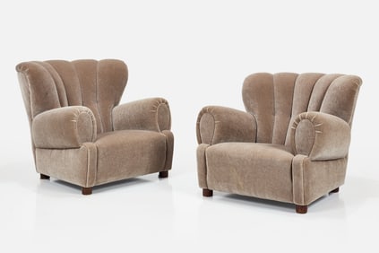 Swedish, His + Hers Club Chairs (2)