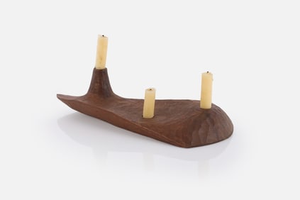 Modern, Chip-Carved Candle Holder