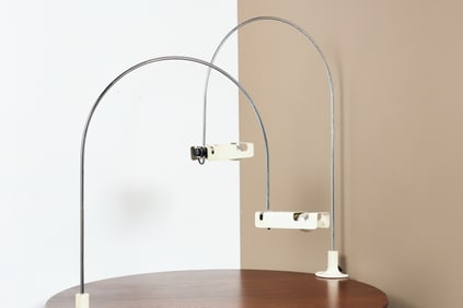 Joe Colombo, 'Spider' Table Clamp Lamps (2)