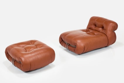 Afra _ Tobia Scarpa, 'Soriana' Chaise Lounge + Ottoman (2)