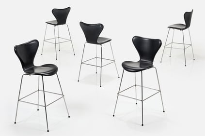 Arne Jacobsen, 'Series 7' Bar Stools (5)