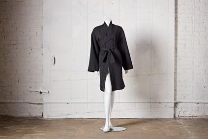 F/W 1994 Jean Paul Gaultier, 'Le Grand Voyage' Chalk-Stripe Kimono Coat