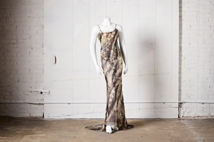 F/W 2001 Roberto Cavalli, Floor-Length Gown with Denim Corsetry