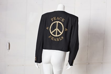 F/W 1989 Moschino, 'Peace + Pearls' Beaded Blazer