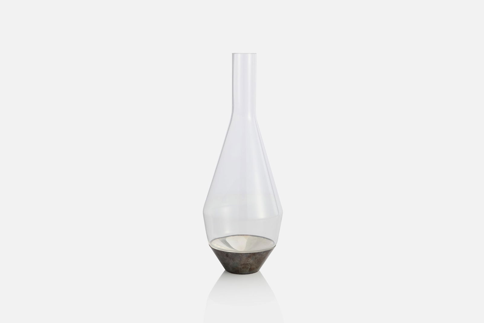 Michael Anastassiades, 'Sommelier Collection' Wine Server: MICHAEL ANASTASSIADES'Sommelier Collection' wine server, 2016Silverplated metal, glass. Manufactured by Puiforcat, France. Underside stamped "Puiforcat". 14.5" H x 5