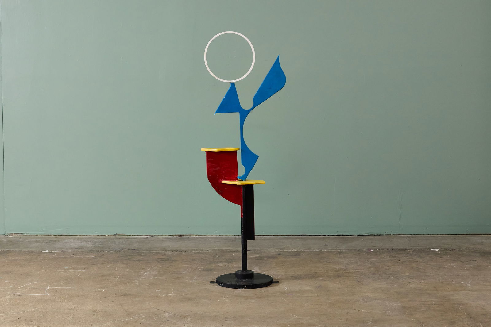 Robert Livingston Moore, Abstract Garden Sculpture: ROBERT LIVINGSTON MOOREFloor sculpture, 1997Lacquered iron, iron. Studio-made, USA.Welded with "RLM '97" and "1234". 54" H x 18" W x 12" D