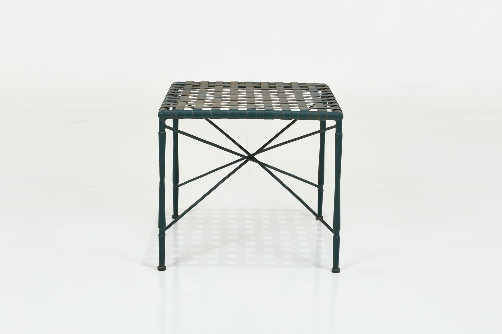 Mario Papperzini, 'Amalfi' Side table: MARIO PAPPERZINI'Amalfi' side table, 1950sPainted wrought iron. Produced by Salterini, Italy/USA. 19.5" H x 22" W x 22" D