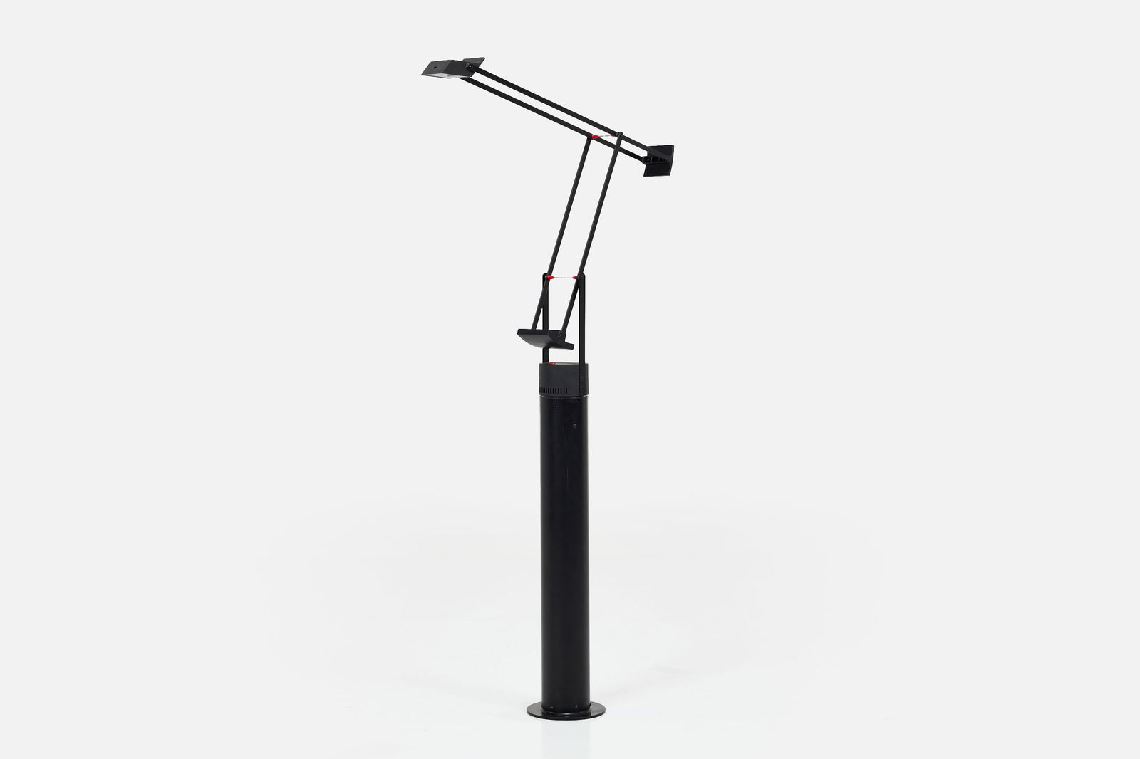 Richard Sapper, 'Tizio' Floor Lamp: RICHARD SAPPER 'Tizio' floor lamp, ca. 1972 Enameled aluminum, molded plastic. Manufactured by Artemide, Germany / Italy. Underside of table lamp with manufacturer's