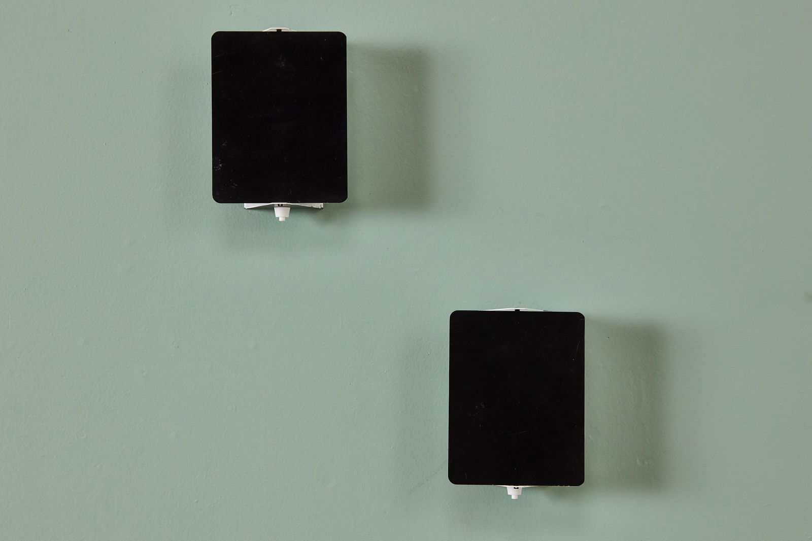 Charlotte Perriand, CP1 Sconces (2): CHARLOTTE PERRIAND Pair of wall sconces, model no. CP1, 1963 Lacquered steel. Edited by Galerie Steph Simon and manufactured by La Societe Centrale d'Eclairage, France. Interior with