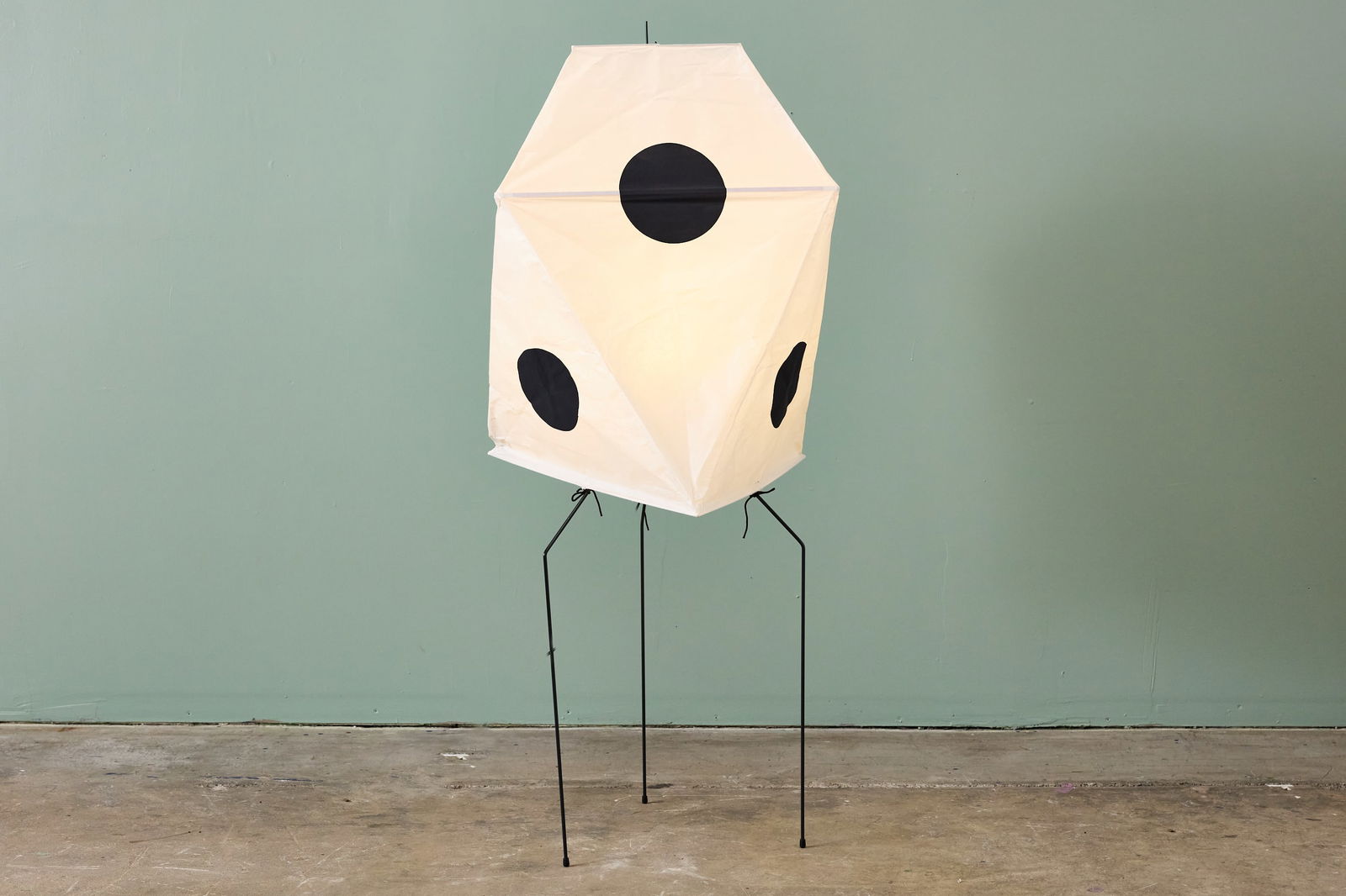 Isamu Noguchi, 'Akari' Floor Light Sculpture: ISAMU NOGUCHI Akari light sculpture, model no. UF3-Q, 21st century Painted metal, washi paper, bamboo. Manufactured by Ozeki & Co., Ltd., Japan. Artist's mark near top of