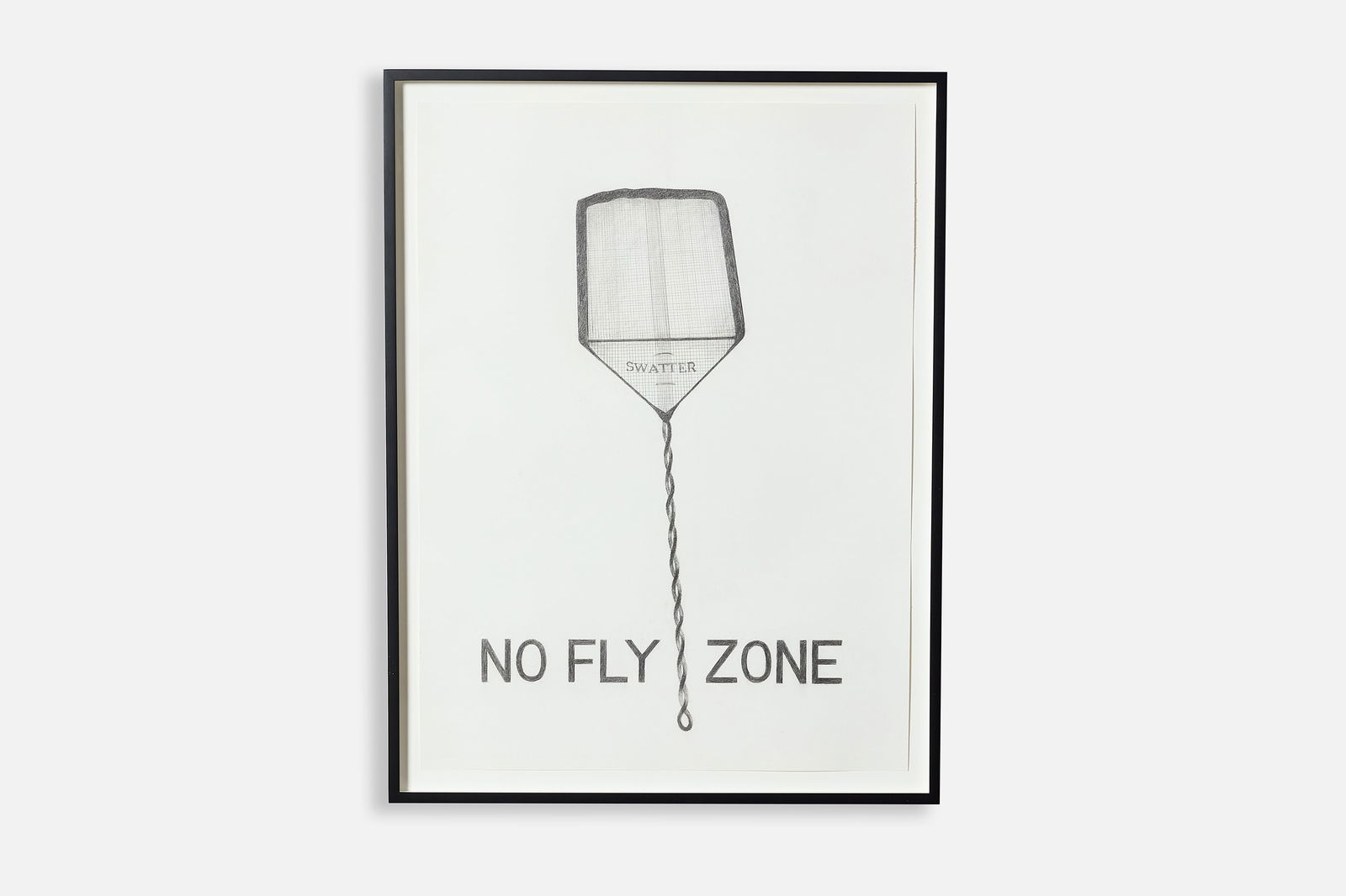 Vern Blosum, 'No Fly Zone' Drawing: VERN BLOSUM 'No Fly Zone', 2015 Graphite on paper. Verso with Maxwell Graham Fine Art label. Overall, framed: 33" H x 25" D Sheet: 30" H x 20" W