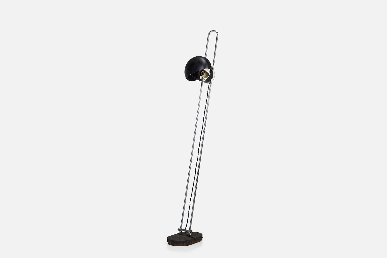 Italian, Articulating Floor Lamp: ITALIAN Articulating floor lamp, 1970s Painted aluminum, acrylic, cast iron, chrome-plated steel. 62" H x 7.25" W x 11" D