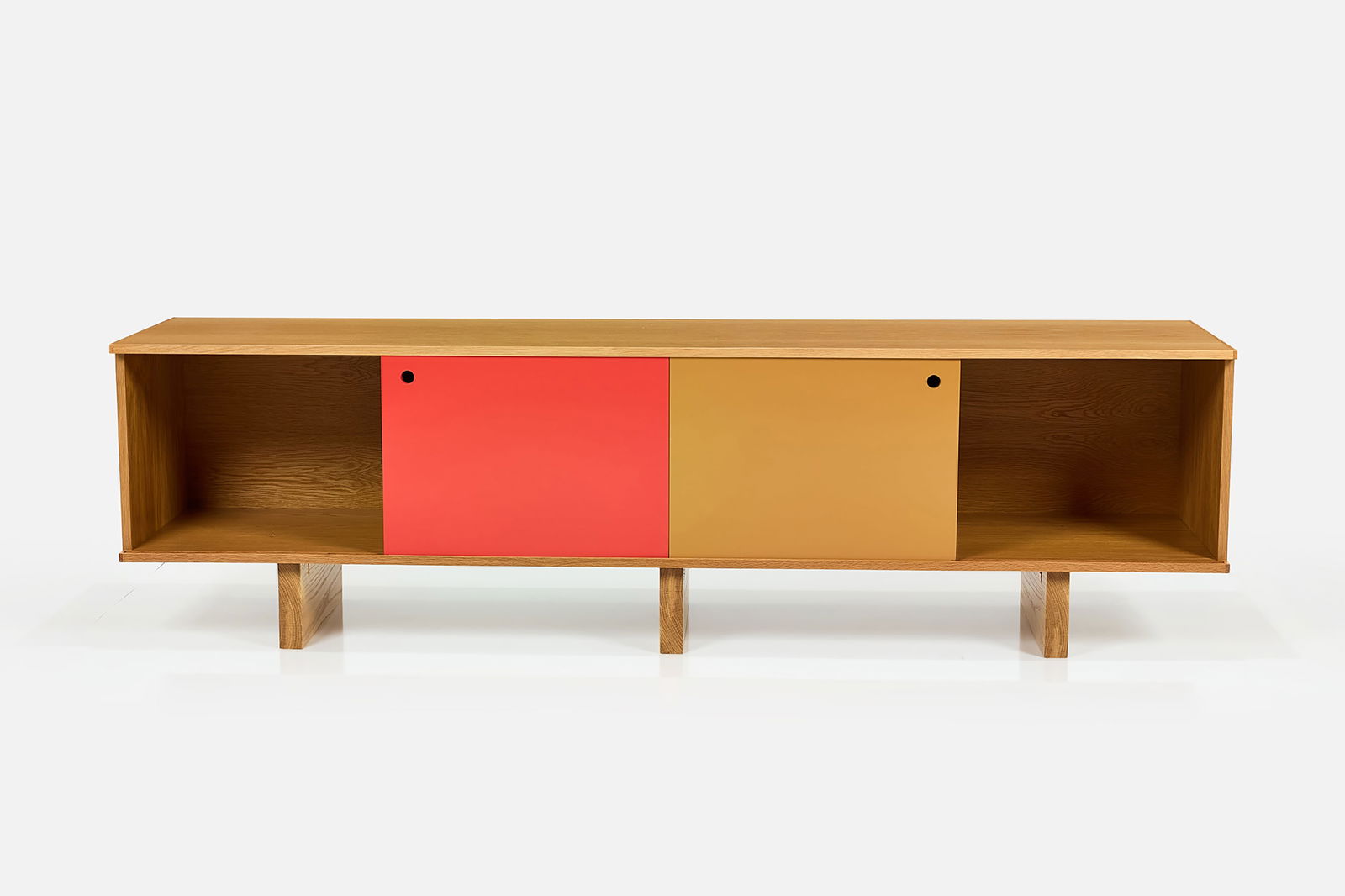Sally Breer, Custom Credenza: SALLY BREERCustom credenza, 2010sOak, lacquered oak. Custom-made, USA. 24" H x 85" W x 20" D