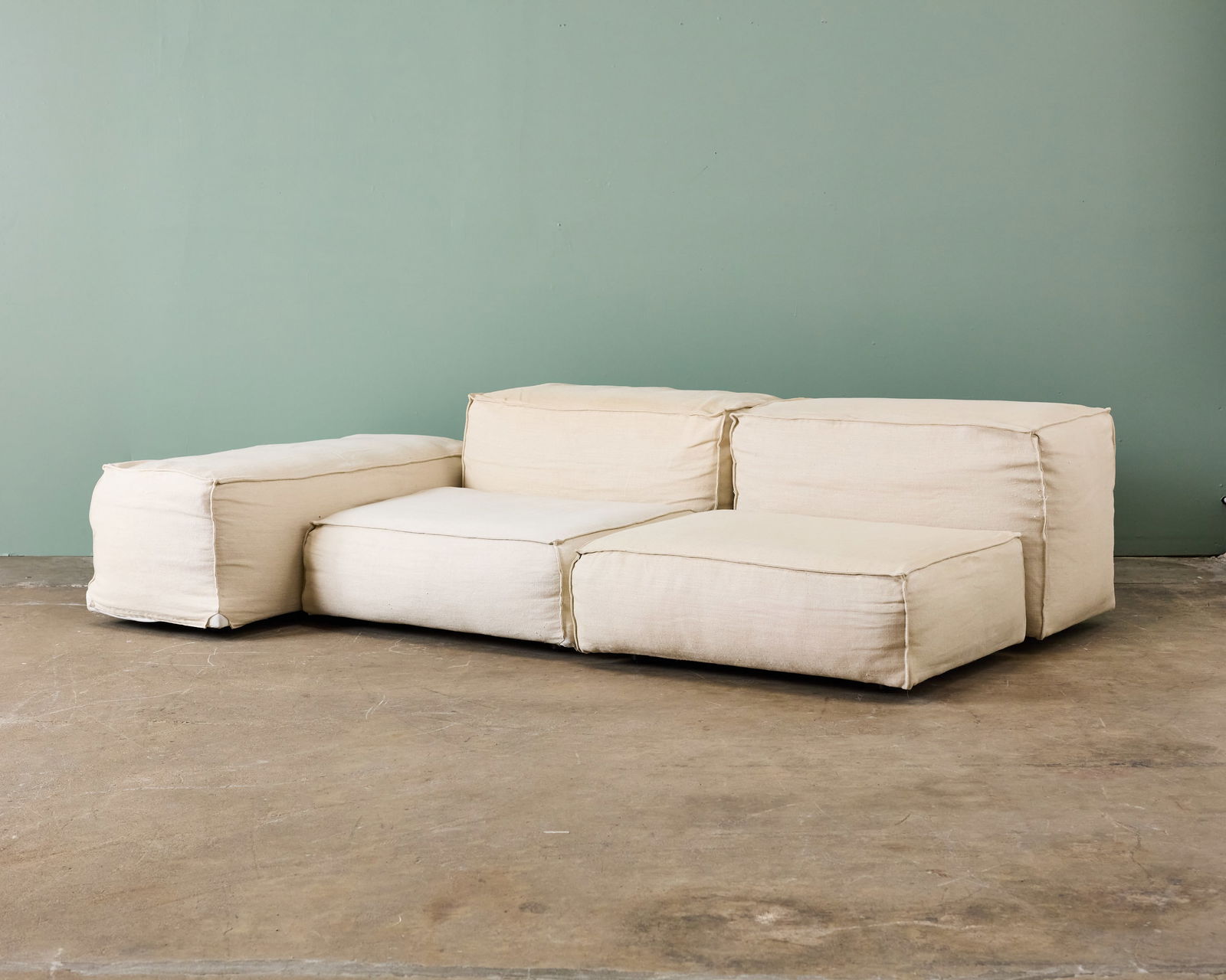 Piero Lissoni, 'Extrasoft' Sectional Sofa (5): PIERO LISSONIFive-piece 'Extrasoft' sectional sofa, 2010sLeather, plastic. Manufactured by Living Divani, Italy.Undersides and seams with manufacturer's label. Two parts: