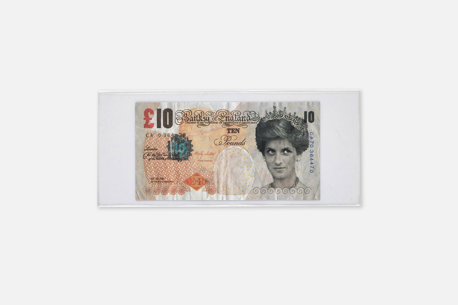 Banksy, 'Di-Faced Tenner': BANKSY 'Di-Faced Tenner', 2005 Offset lithograph in colors on paper. 5.75" H x 3" W