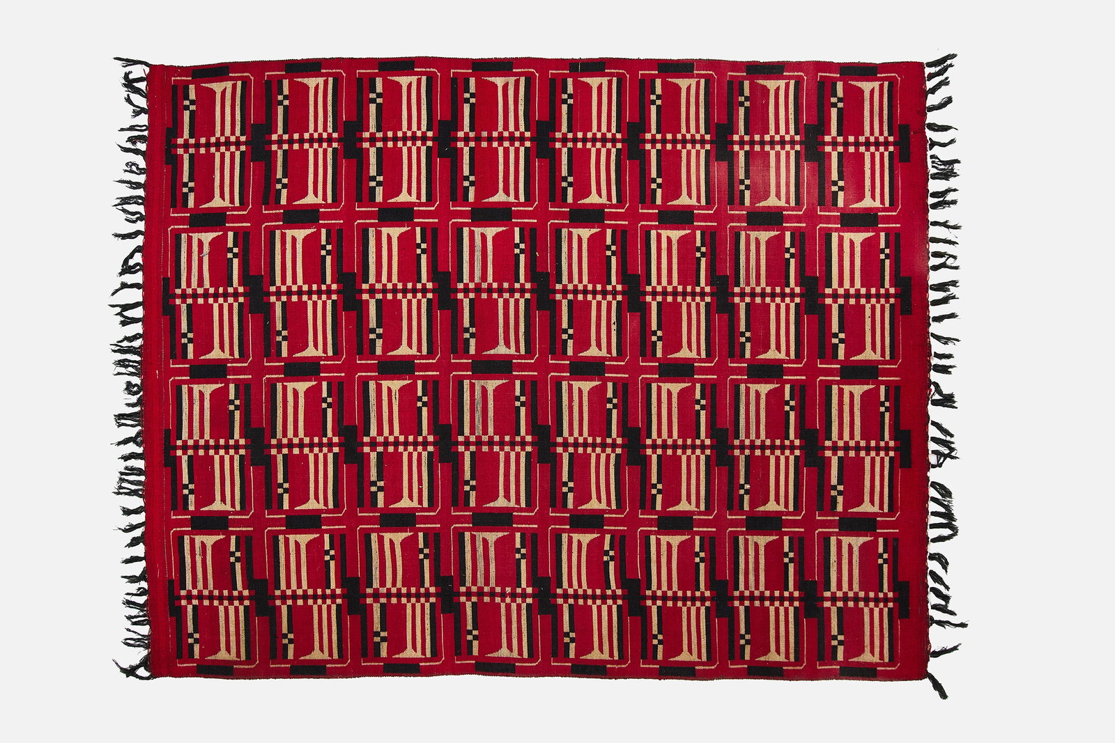 Afgan, Reversible Kilim Rug - 7' 3" x 5' 9": AFGHAN Kilim rug, 1970s Hand-woven wool. 87" x 70" 