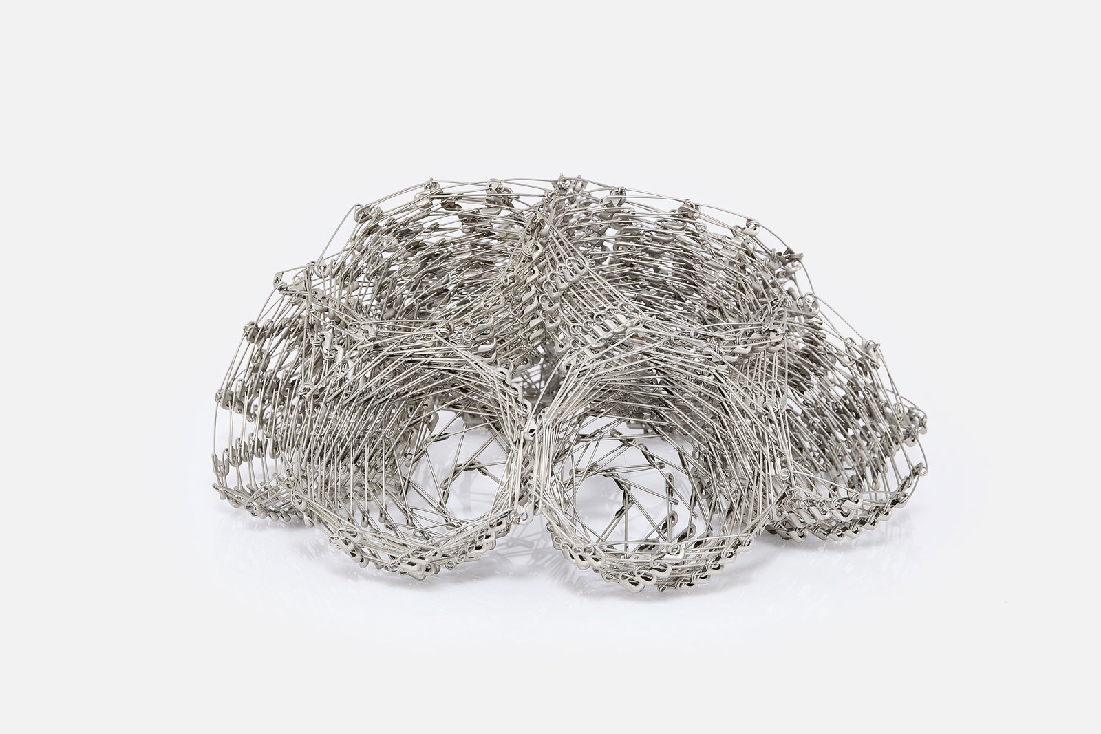 Tamiko Kawata, 'Flower Ajisai' Sculpture: TAMIKO KAWATA 'Flower Ajsai', 2013 Stainless steel safety pins. 6.75" H x 16" Diameter Provenance: Bonhams, Los Angeles, The Modern House, May 4, 2016, Lot