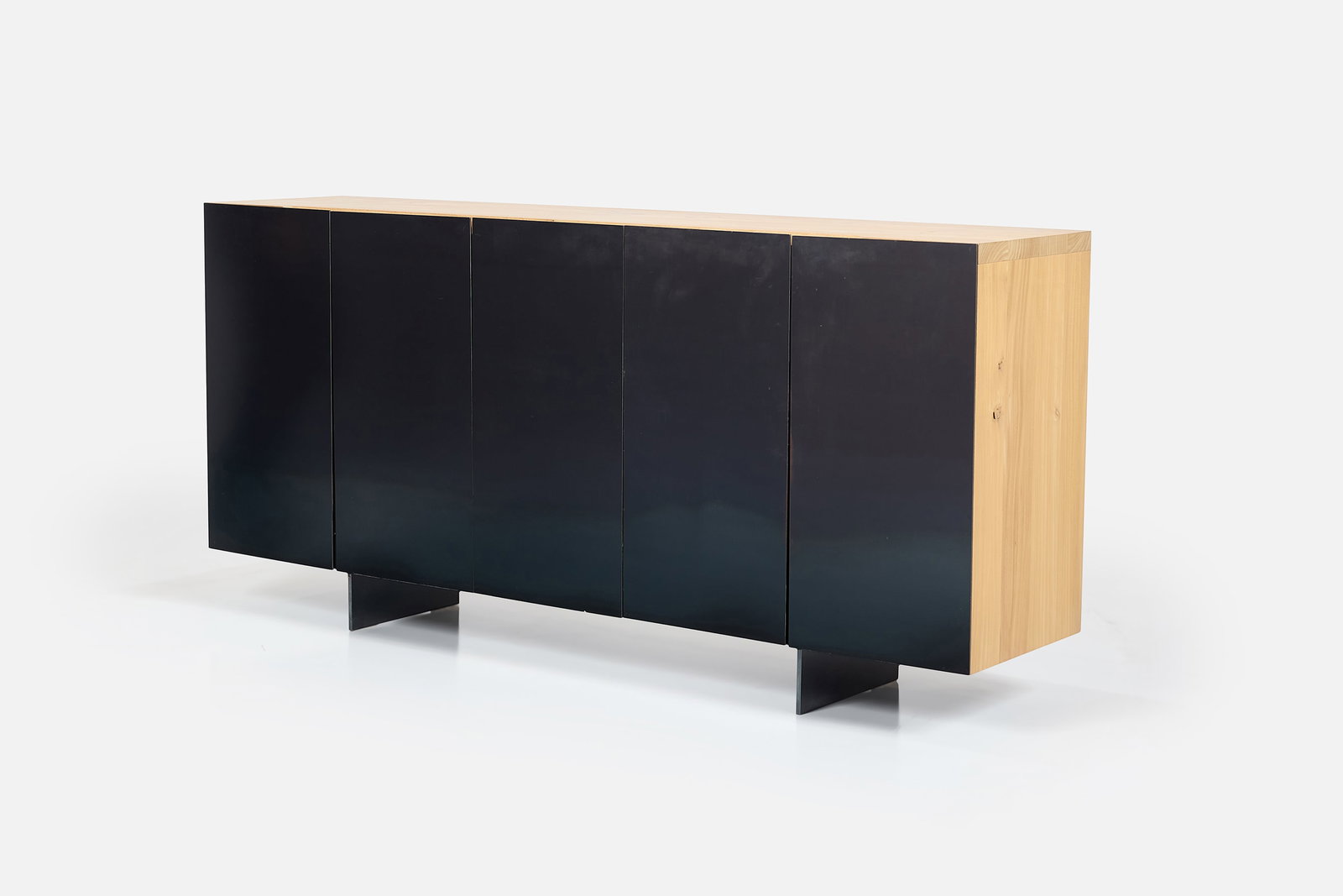 Mobimex, 'Zoom' Credenza: MOBIMEX 'Zoom' credenza, ca. 2012 Oak, patinated steel. Manufactured by Mobimex, Switzerland. Manufacturer's label to the back "Zoom by Mobimex". 37" H x