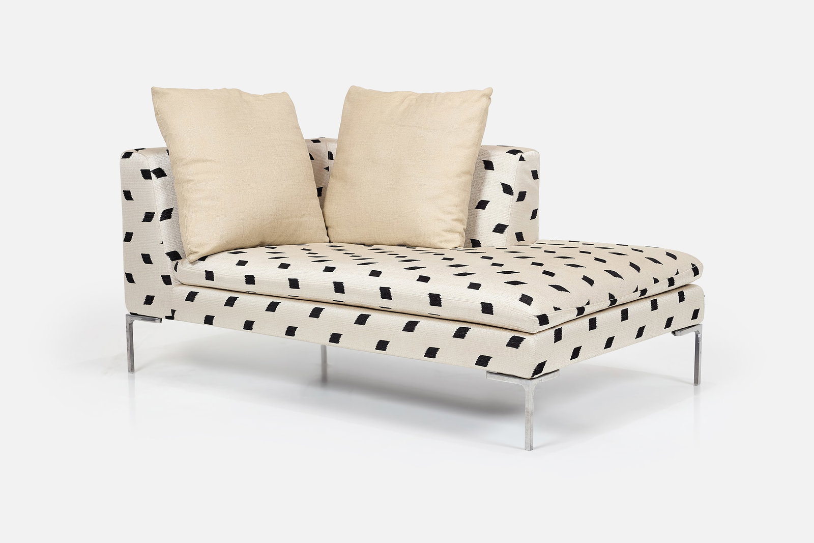 Antonio Citterio, 'Charles' Daybed: ANTONIO CITTERIO 'Charles' daybed, 2009 Fabric, polished cast metal. Manufactured by B&B Italia, Italy. Manufacturer's label under cushion. 28" H x 61" W x