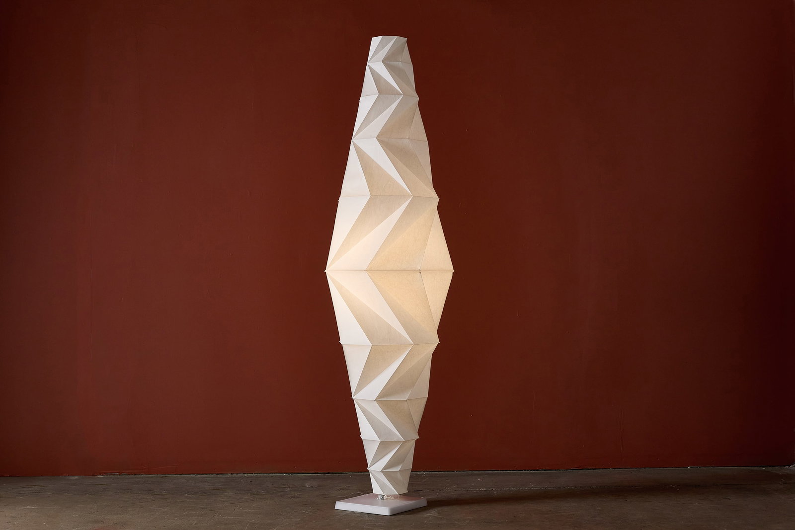Issey Miyake, 'Minomushi' Floor Lamp: ISSEY MIYAKE 'Minomushi' floor lamp, from the 'IN-EI' series, 2013 PET, methacrylate, aluminum, steel. Manufactured by Artemide, Italy. Various manufacturer's marks. 