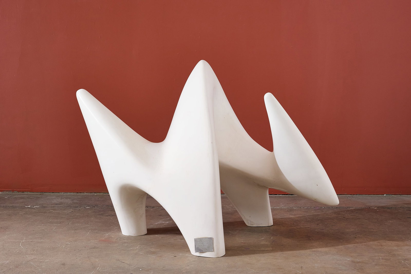 Algis Kuzma, 'Forms #1' Floor Sculpture: ALGIS KUZMA 'Forms #1' sculpture, 2009 Lacquered fiberglass. Metal plaque with "FORMS #1 / Algis Kuzma / 2009" and with molded mark. 43" H x 60" W x 40" D