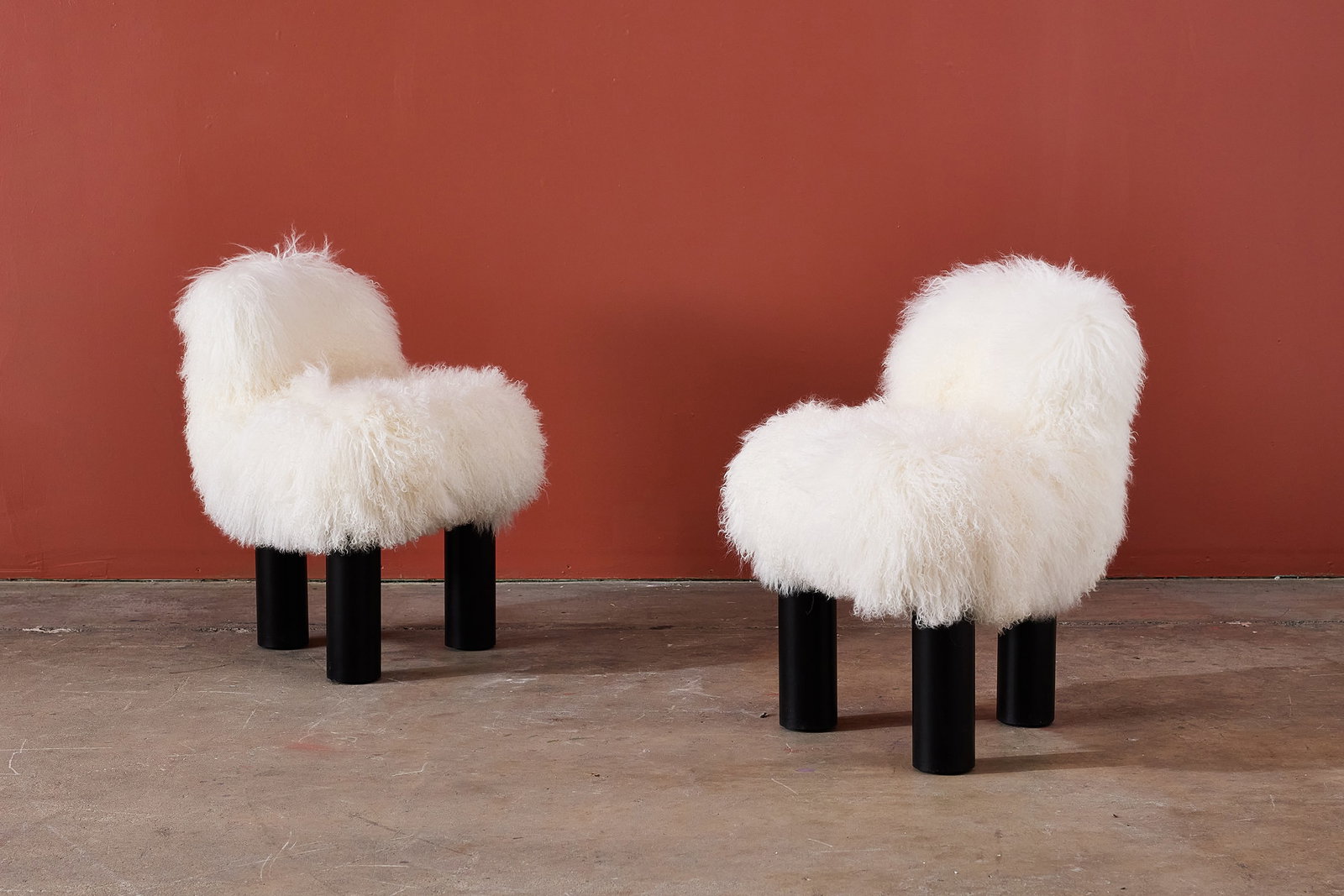 Cini Boeri, 'Botolo High' Chairs (2): CINI BOERI Pair of 'Botolo High' chairs, 1972 / 2020 Upholstery, lacquered metal, casters. Manufactured by Arflex, Italy. Underside with manufacturer's branded decking and label. 