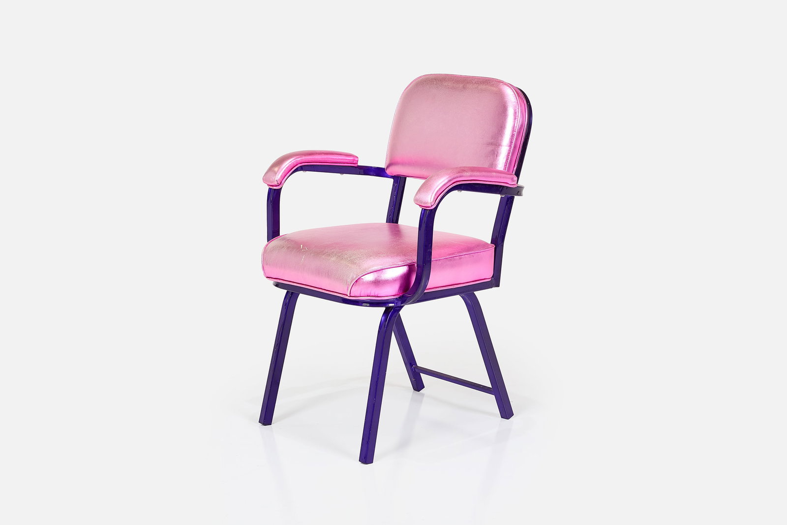 Jim Drain, 'Fall River Chair': JIM DRAIN 'Fall River Chair', 2007 Powder-coated tube steel, metallic goatskin leather. Studio-made, USA. Number one from the edition of 10. 34.5" H x 24" W x 21.5" D