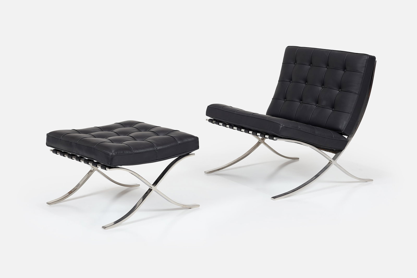 Ludwig Mies van der Rohe, 'Barcelona' Lounge Chair + Ottoman (2) (1 of 14)