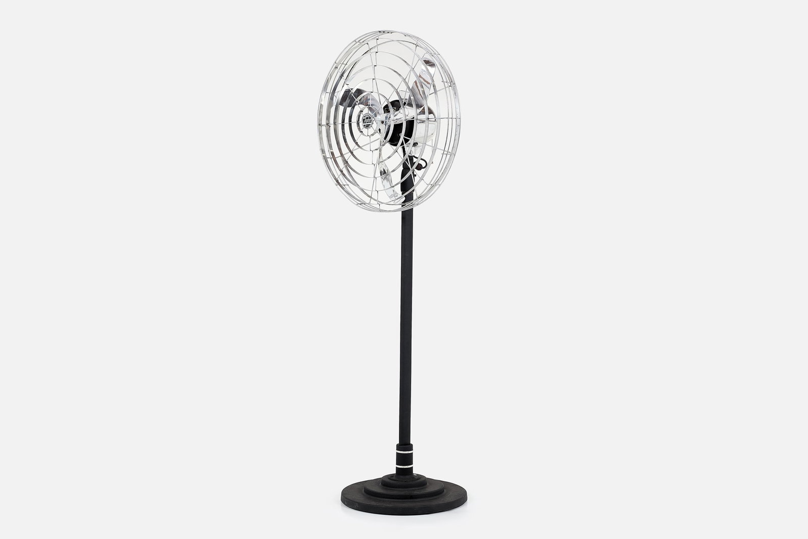 Robert Budlong, 'Zephyr' Pedestal Fan: ROBERT BUDLONG 'Zephyr' pedestal fan, model no. D.28.1C, 1936 Steel, cast aluminum. Produced by Edgar T. Ward Co., Chicago, IL. 80" H x 31" W x 14" D 