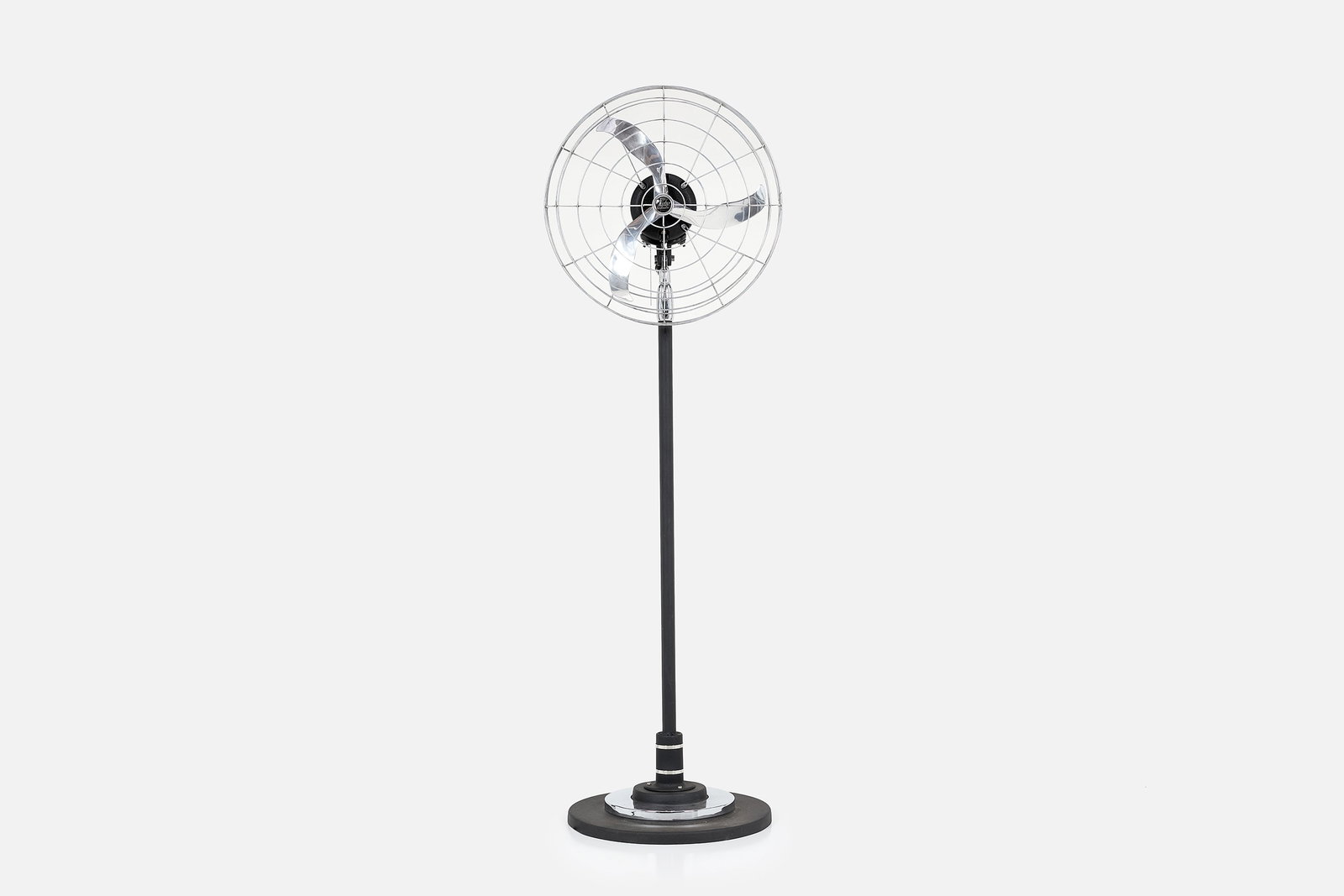 Robert Budlong, 'Zephyr Standard' Pedestal Fan: ROBERT BUDLONG 'Zephyr Standard' pedestal fan, model no. S22TC, 1936 Steel, cast aluminum. Produced by Edgar T. Ward Co., Chicago, IL. 80" H x 25" W x 22" Diameter