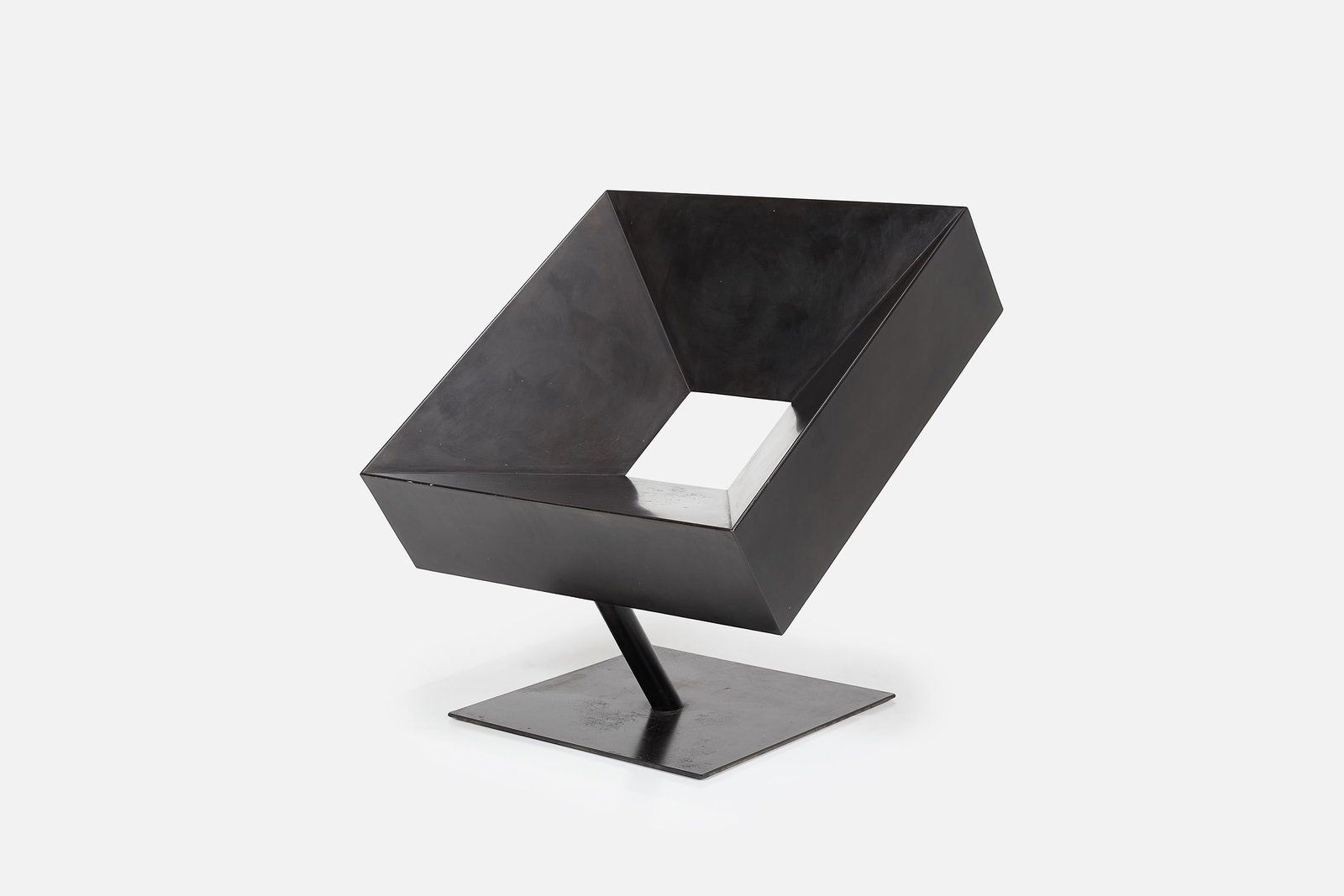 Stephane Ducatteau, 'Cadre' Chair: STEPHANE DUCATTEAU 'Cadre' chair, 2012 Blackened steel. Studio-made in France. Signed and dated along base edge. Height: 30" H x 27.5" W x 27.5" D Seat Height: 15"