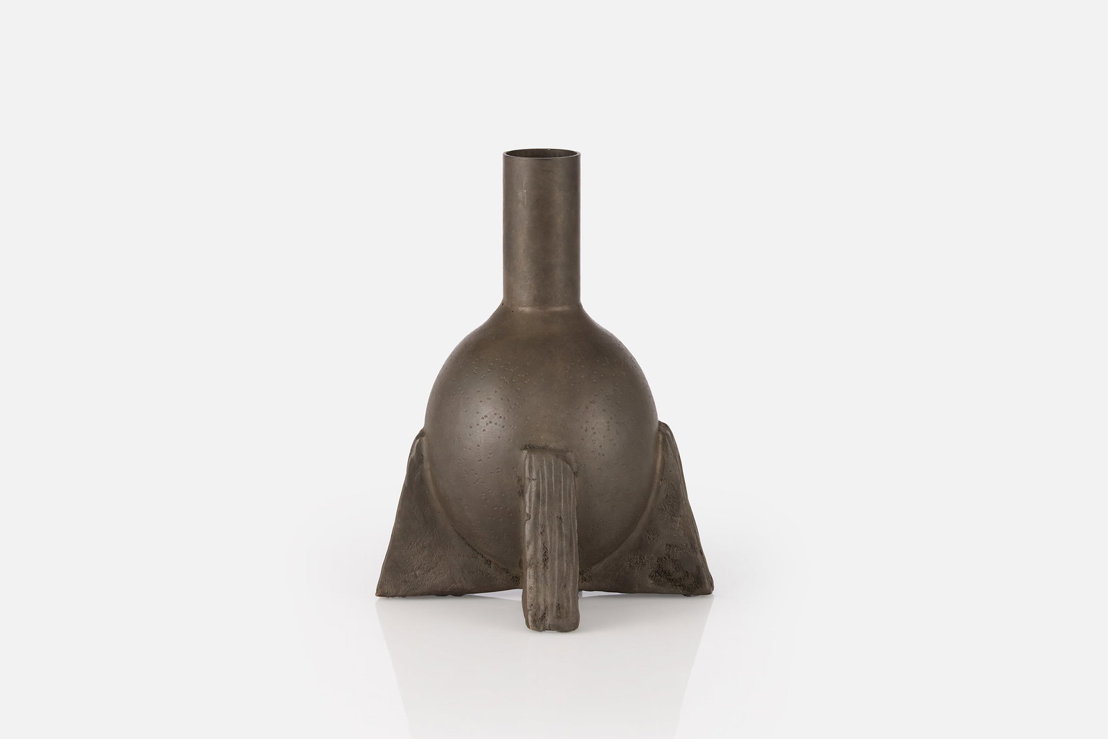 Rick Owens, 'Duck Neck' Vase: RICK OWENS 'Duck Neck' vase, 2025 Cast bronze with nitrate patina. Produced by Rick Owens, France. Underside impressed with facsimile signature. 9.25" H x 7" Diameter 