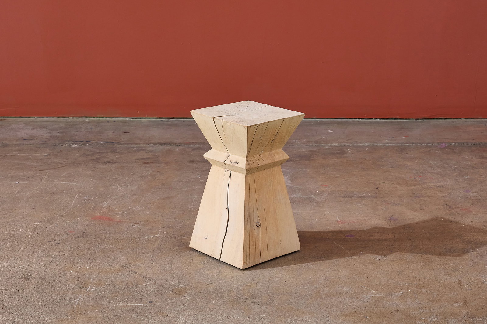 Christian Liaigre Style, Side Table: CHRISTIAN LIAIGRE STYLE Side Table, 2000s Bleached wood. 17" H x 10" W x 10" D