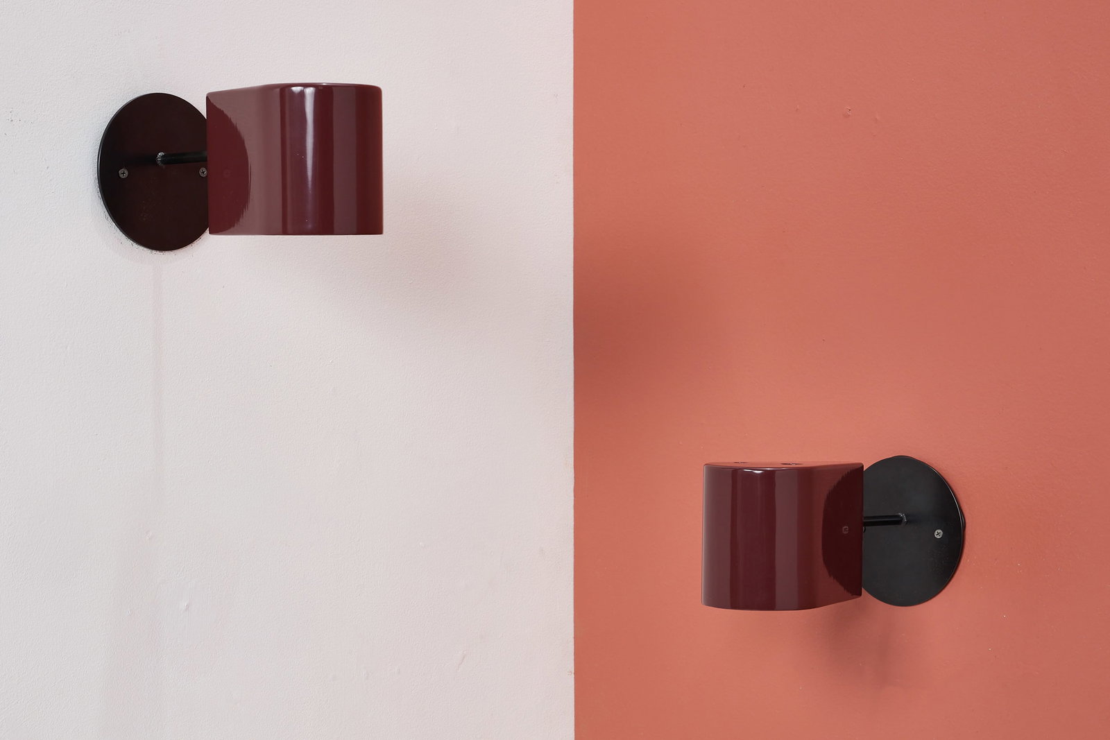 Tyler Hays, 'Concierge' Sconces (2): TYLER HAYS Pair of 'Concierge' sconces, 21st century Lacquered steel, blackened bronze. Produced by BDDW, USA. Each: 5" H x 5" W x 10.5" D 
