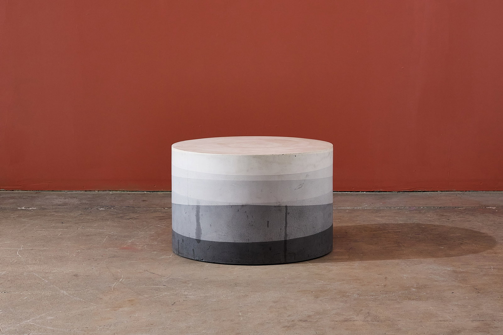 Fernando Mastrangelo, 'Fade' Coffee Table: FERNANDO MASTRANGELO 'Fade' coffee table, ca. 2014 Hand-dyed cast cement. Produced for MMATERIAL, USA. 18" H x 28" Diameter 
